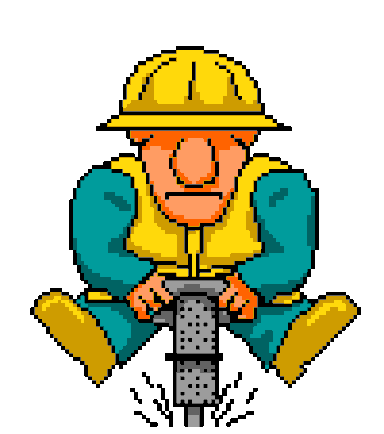 worker operating a jackhammer